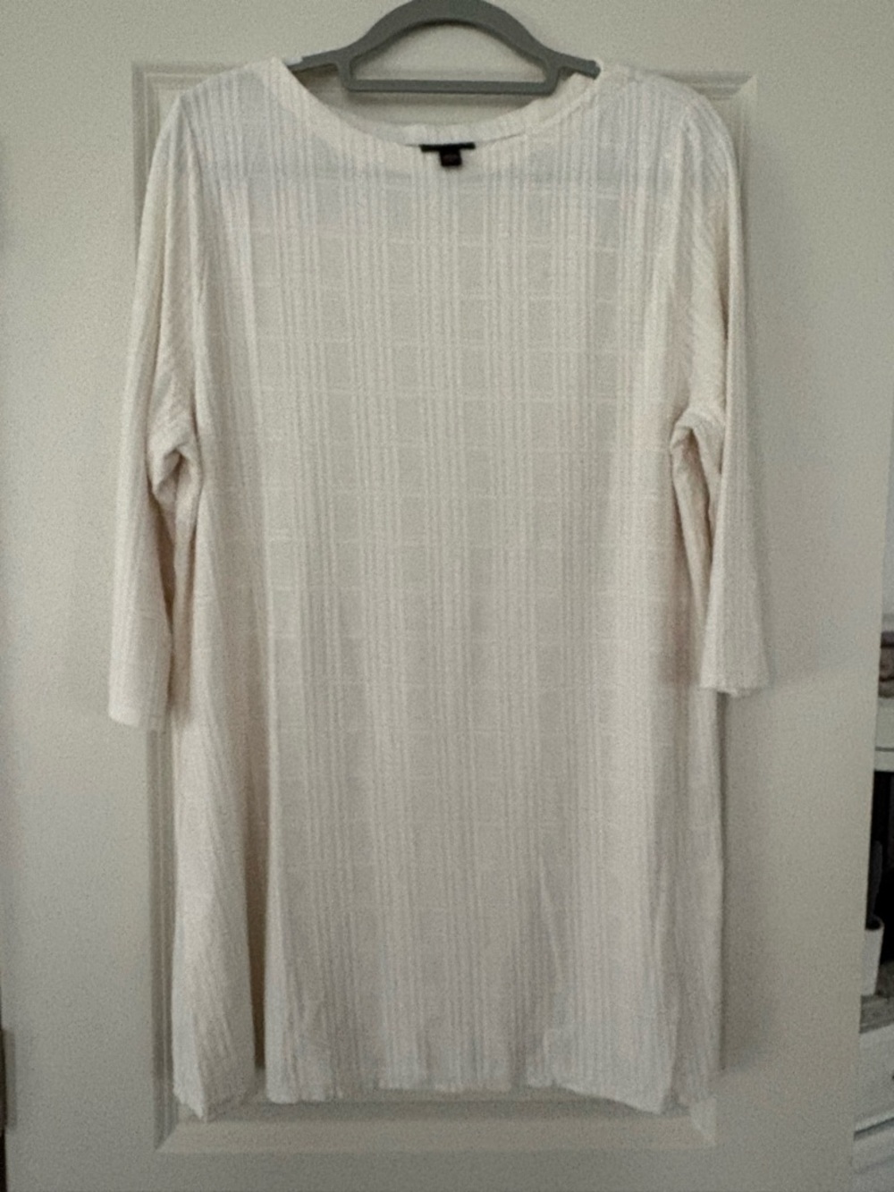 J Jill Classic Cream Ribbed Knit tunic - Elegant Everyday Fit